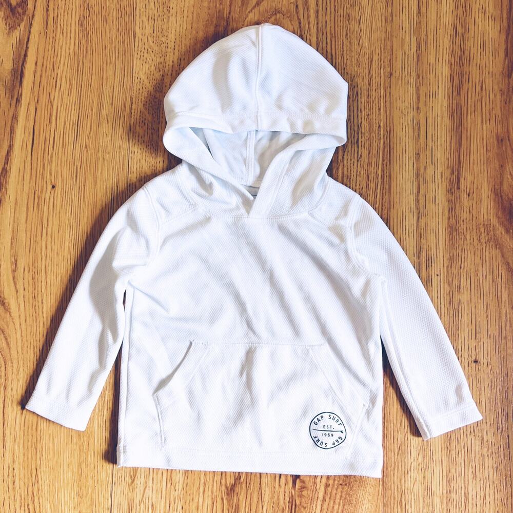 Gap White Hooded Long Sleeve Rash Guard